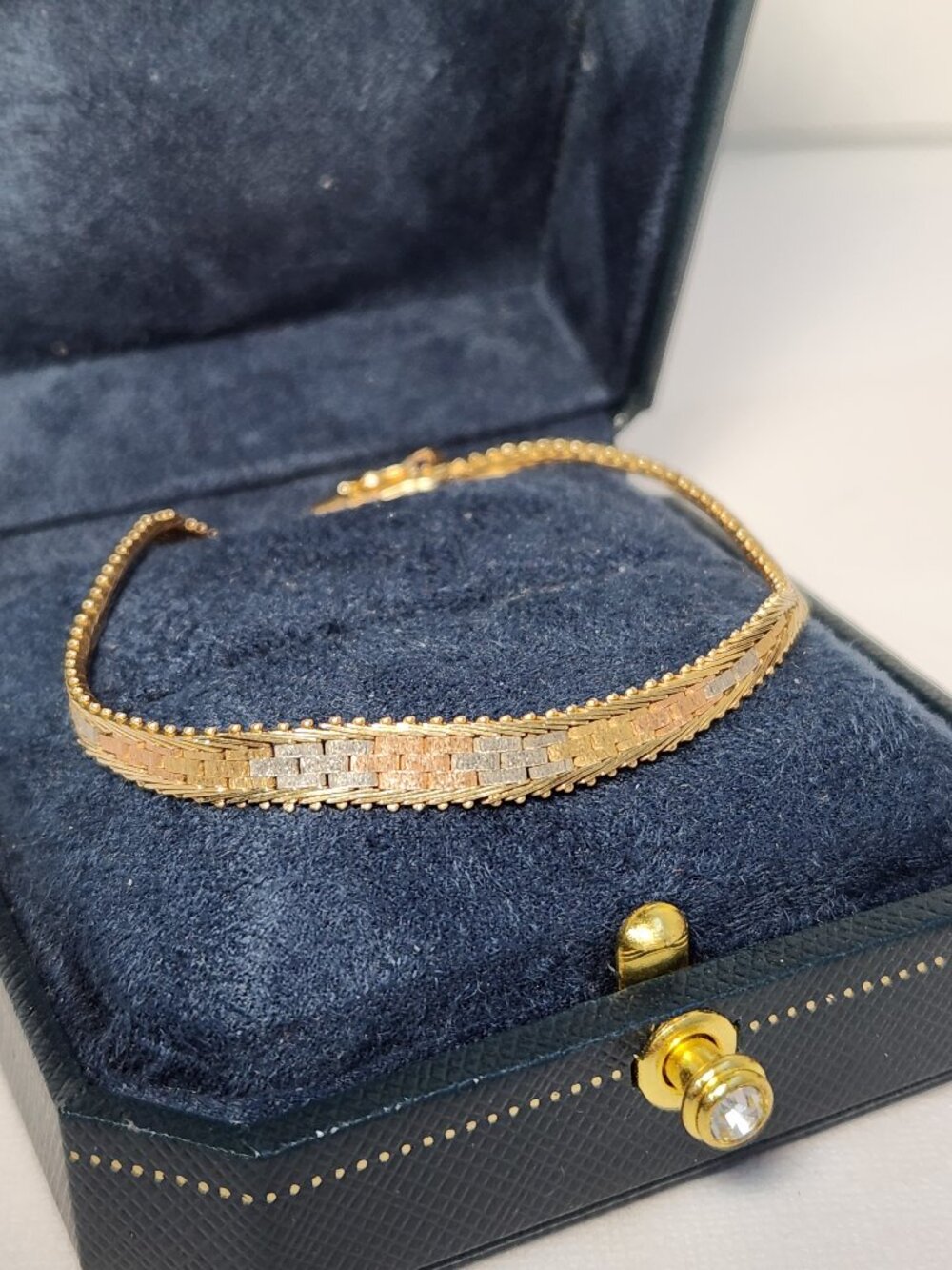 2nd Bracelet Available! See 2nd Listing! 14K Gold Italy Tri Color 7” [1 SOLD]